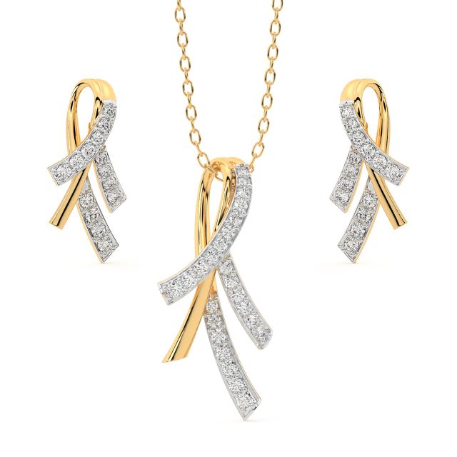 Wylie Round Diamond Pendant Set